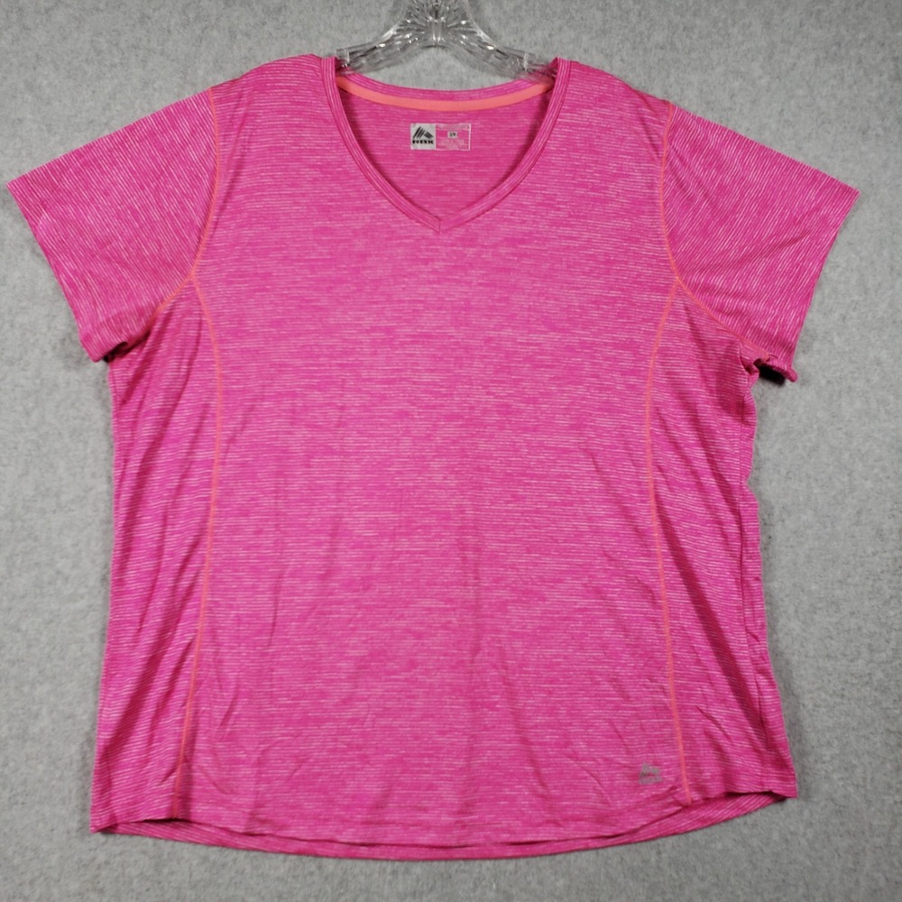 RBX Womens 3X Pink Space‎ Dye X-Dri Athletic Tee Plus Size Barbiecore Gym EUC